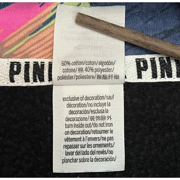 Victoria’s Secret PINK Quarter-Zip Black Pullover Sweatshirt - Size M - Pockets - Picture 10 of 15